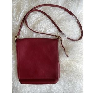 Vintage Coach 9821 Legacy Red Leather Crossbody Shoulder Bag Purse Authentic